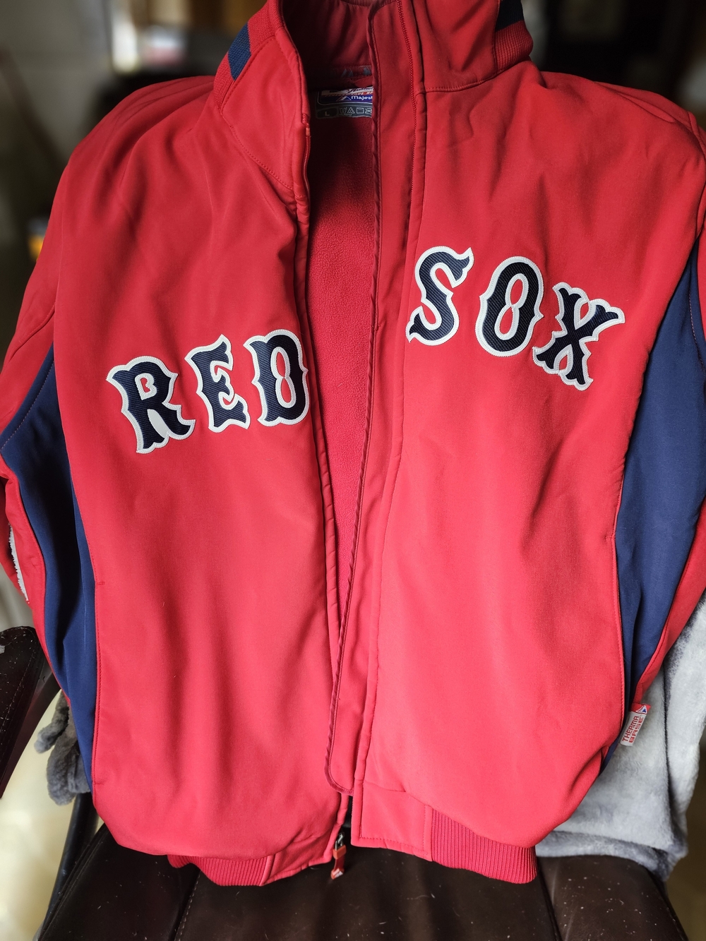 Majestic Red and Navy Jacket - 'Red Sox' Logo